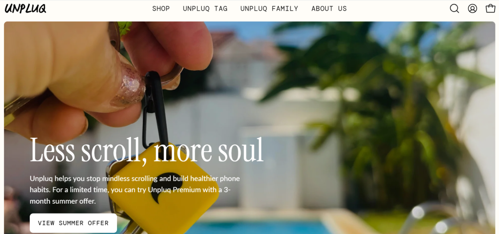 Unpluq homepage
