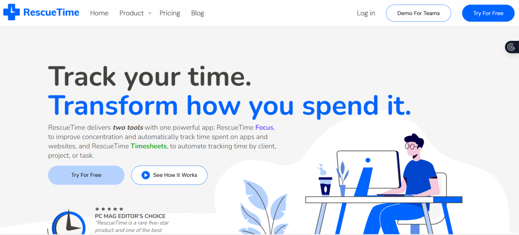 Rescuetime home page