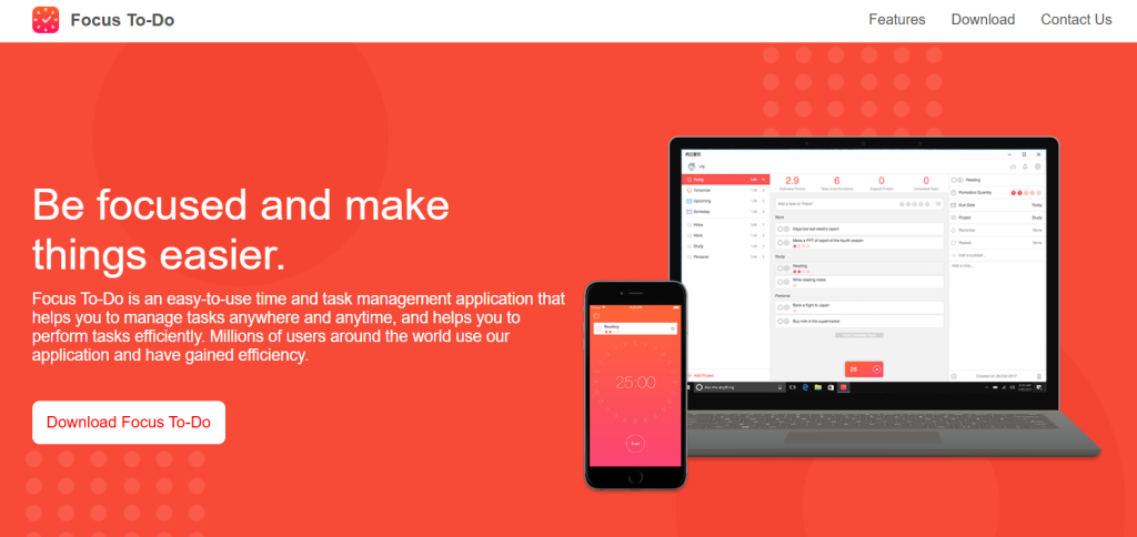 Focus to do home page