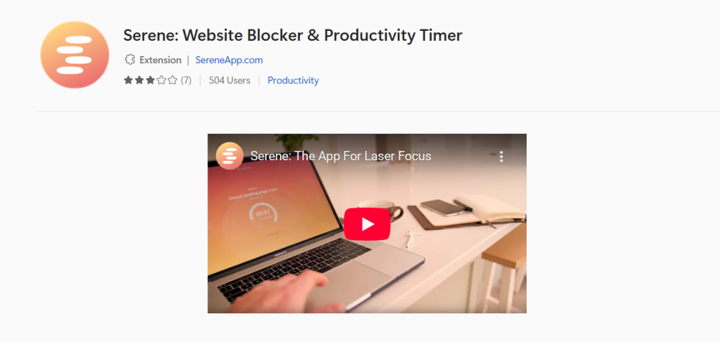 Serene widget page