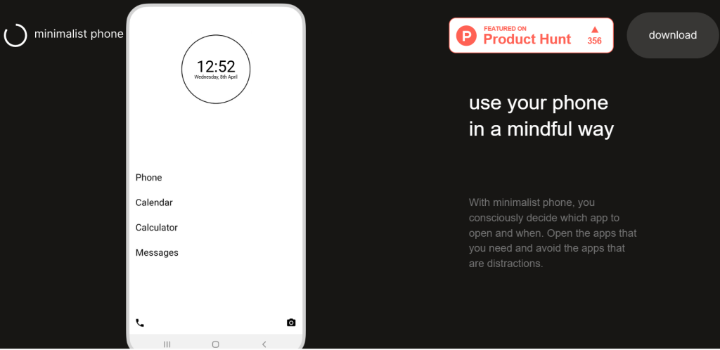 Homepage Minimalist Phone
