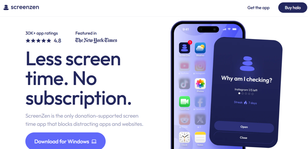 Homepage of Screenzen