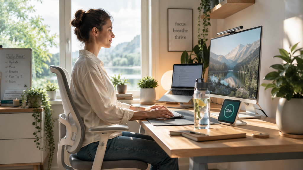 calming productivity-health workspace