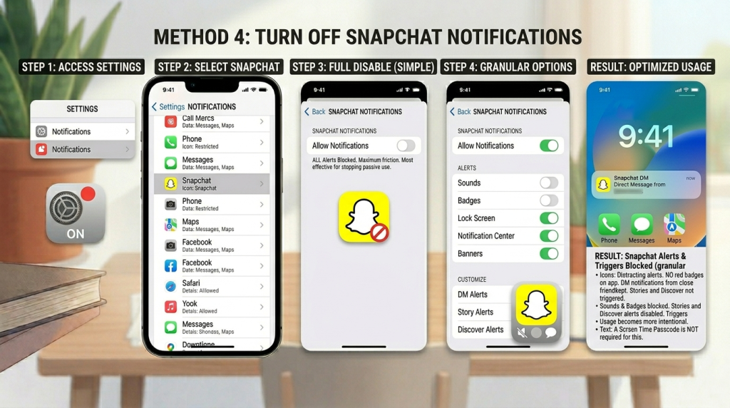 Method to turn off Snapchat notifications