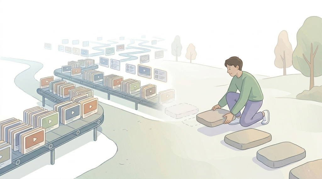 automatic path toward a large abstract stream of video recommendations