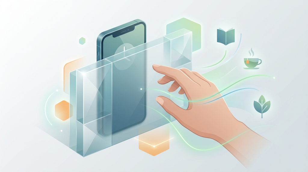 smartphone behind a sturdy translucent barrier